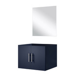 Lexora Geneva 24 inch W Navy Blue Wall Mount Vanity Cabinet and 18 in Mirror - LVG24SE010