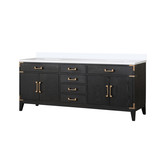 Lexora Laurel 80 inch W Black Oak Double Sink Vanity Cabinet and Cultured Marble Top - LVL80DJ300