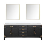Lexora Laurel 80 inch W Black Oak Double Sink Vanity Cabinet, Cultured Marble Top, and 36 in Mirrors - LVL80DJ310