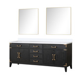 Lexora Laurel 80 inch W Black Oak Double Sink Vanity Cabinet, Cultured Marble Top, and 36 in Mirrors - LVL80DJ310