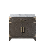 Lexora Laurel 36 inch W Brown Oak Vanity Cabinet and Carrara Marble Top - LVL36SK100