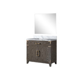 Lexora Laurel 36 inch W Brown Oak Vanity Cabinet Carrara Marble Countertop and 34 in Mirror - LVL36SK110