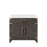 Lexora Laurel 36 inch W Brown Oak Vanity Cabinet and Cultured Marble Top - LVL36SK300