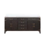 Lexora Laurel 72 inch W Brown Oak Double Sink Vanity Cabinet and White Quartz Top - LVL72DK200