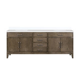 Lexora Laurel 84 inch W Grey Oak Double Sink Vanity Cabinet and Cultured Marble Top - LVL84DR300