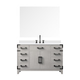 Lexora Laurel 48 inch W White Oak Vanity Cabinet, White Quartz Top, Faucet Set, and 46 in Mirror - LVL48SM211