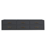 Lexora Castor 80 inch W Black Double Sink Wall Hung Vanity Cabinet - LVC80DL000
