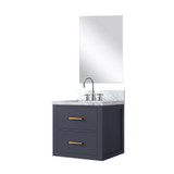 Lexora Castor 20 inch W x 18 in D Blue Single Bath Wall Hung Vanity Cabinet Acrylic Countertop, 18 in Mirror and Faucet Set - LVC20SE511