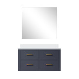 Lexora Castor 36 inch W Blue Single Bath Wall Hung Vanity Cabinet Cultured Marble Countertop and 34 in Mirror - LVC36SE310