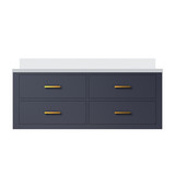 Lexora Castor 48 inch W Blue Single Bath Wall Hung Vanity Cabinet and Cultured Marble Top - LVC48SE300