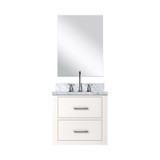 Lexora Castor 20 inch W x 18 in D White Single Bath Wall Hung Vanity Cabinet Acrylic Countertop, 18 in Mirror and Faucet Set - LVC20SA511