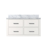 Lexora Castor 36 inch W White Single Bath Wall Hung Vanity Cabinet and Carrara Marble Top - LVC36SA100