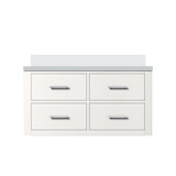 Lexora Castor 36 inch W White Single Bath Wall Hung Vanity Cabinet and White Quartz Top - LVC36SA200