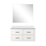 Lexora Castor 36 inch W White Single Bath Wall Hung Vanity Cabinet White Quartz Countertop and 34 in Mirror - LVC36SA210