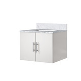Lexora Geneva 24 in. W Glossy White Wall Mount Bath Vanity Cabinet and Carrara Marble Top - LVG24SM100