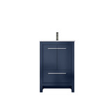 Lexora Lafarre 24 inch W x 20 in D Navy Blue Bath Vanity Cabinet, Cultured Marble Top and Gun Metal Faucet Set - LVLF24SNB303