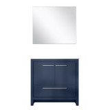 Lexora Lafarre 36 inch W x 20 in D Navy Blue Bath Vanity Cabinet, Cultured Marble Top and 28 in Mirror - LVLF36SNB310