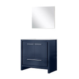 Lexora Lafarre 36 inch W x 20 in D Navy Blue Bath Vanity Cabinet, Cultured Marble Top and 28 in Mirror - LVLF36SNB310