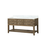 Lexora Norwalk 60 inch W Grey Oak Double Sink Vanity Cabinet and Carrara Marble Top - LVN60DR100