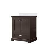 Lexora Dukes 30 in. W Espresso Vanity Cabinet and Cultured Marble Top - LVD30SG300