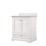 Lexora Dukes 30 in. W White Vanity Cabinet and Cultured Marble Top - LVD30SA300