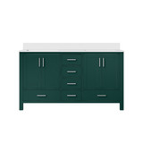 Lexora Jacques 60 in. W Green Double Sink Vanity Cabinet and Cultured Marble Top - LVJ60DG300