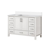 Lexora Jacques 48 in. W White Bath Vanity Cabinet and Cultured Marble Top - LVJ48SA300