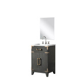 Lexora Laurel 20 inch W x 18 in D Black Oak Vanity Cabinet Acrylic Countertop, 18 in Mirror and Faucet Set - LVL20SJ511