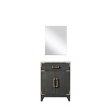 Lexora Laurel 24 inch W x 18 in D Black Oak Vanity Cabinet Acrylic Countertop and 18 in Mirror - LVL24SJ510