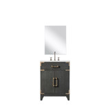 Lexora Laurel 24 inch W x 18 in D Black Oak Vanity Cabinet Acrylic Countertop, 18 in Mirror and Faucet Set - LVL24SJ511