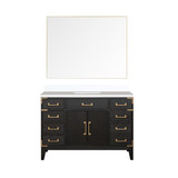 Lexora Laurel 48 inch W Black Oak Vanity Cabinet, Cultured Marble Top, and 46 in Mirror - LVL48SJ310
