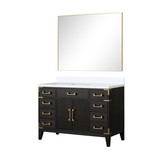 Lexora Laurel 48 inch W Black Oak Vanity Cabinet, Cultured Marble Top, and 46 in Mirror - LVL48SJ310