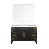 Lexora Laurel 48 inch W Black Oak Vanity Cabinet, Cultured Marble Top, Faucet Set, and 46 in Mirror - LVL48SJ311