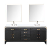 Lexora Laurel 80 inch W Black Oak Double Sink Vanity Cabinet, Cultured Marble Top, Faucet Set, and 36 in Mirrors - LVL80DJ311