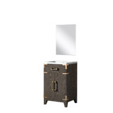 Lexora Laurel 20 inch W x 18 in D Brown Oak Vanity Cabinet Acrylic Countertop and 18 in Mirror - LVL20SK510