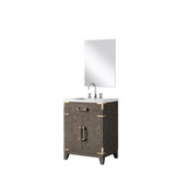 Lexora Laurel 24 inch W x 18 in D Brown Oak Vanity Cabinet Acrylic Countertop, 18 in Mirror and Faucet Set - LVL24SK511