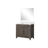 Lexora Laurel 36 inch W Brown Oak Vanity Cabinet Cultured Marble Countertop and 34 in Mirror - LVL36SK310