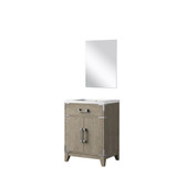Lexora Laurel 24 inch W x 18 in D Grey Oak Vanity Cabinet Acrylic Countertop and 18 in Mirror - LVL24SR510
