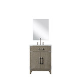 Lexora Laurel 24 inch W x 18 in D Grey Oak Vanity Cabinet Acrylic Countertop, 18 in Mirror and Faucet Set - LVL24SR511