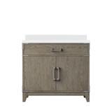 Lexora Laurel 36 inch W Grey Oak Vanity Cabinet and White Quartz Top - LVL36SR200