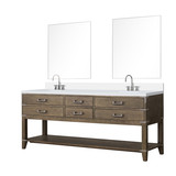 Lexora Norwalk 80 inch W Grey Oak Double Sink Vanity Cabinet, Cultured Marble Top, Faucet Set, and 36 in Mirrors - LVN80DR311