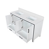 Lexora Ziva 60 inch W White Double Sink Vanity Cabinet and White Quartz Top - LVZV60DA200