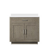 Lexora Abbey 36 inch W Grey Oak Vanity Cabinet and Cultured Marble Top - LVA36SR300