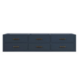 Lexora Castor 80 inch W Blue Double Sink Wall Hung Vanity Cabinet - LVC80DE000