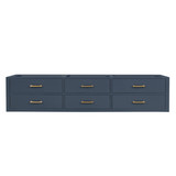Lexora Castor 84 inch W Blue Double Sink Wall Hung Vanity Cabinet - LVC84DE000