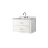 Lexora Castor 30 inch W White Single Bath Wall Hung Vanity Cabinet, Cultured Marble Top, and Faucet Set - LVC30SA301