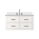 Lexora Castor 36 inch W White Single Bath Wall Hung Vanity Cabinet, Cultured Marble Top, and Faucet Set - LVC36SA301