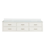 Lexora Castor 80 inch W White Double Sink Wall Hung Vanity Cabinet and White Quartz Top - LVC80DA200