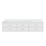 Lexora Castor 84 inch W White Double Sink Wall Hung Vanity Cabinet and Cultured Marble Top - LVC84DA300