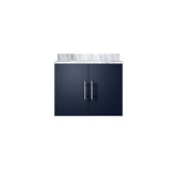 Lexora Geneva 24 in. W Navy Blue Wall Mount Bath Vanity Cabinet and Carrara Marble Top - LVG24SE100